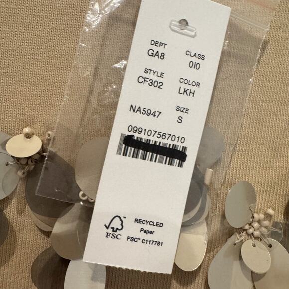 J. Crew Mariner Jersey Long-Sleeve T-Shirt Embellishment Light Khaki S NWT - Picture 10 of 12